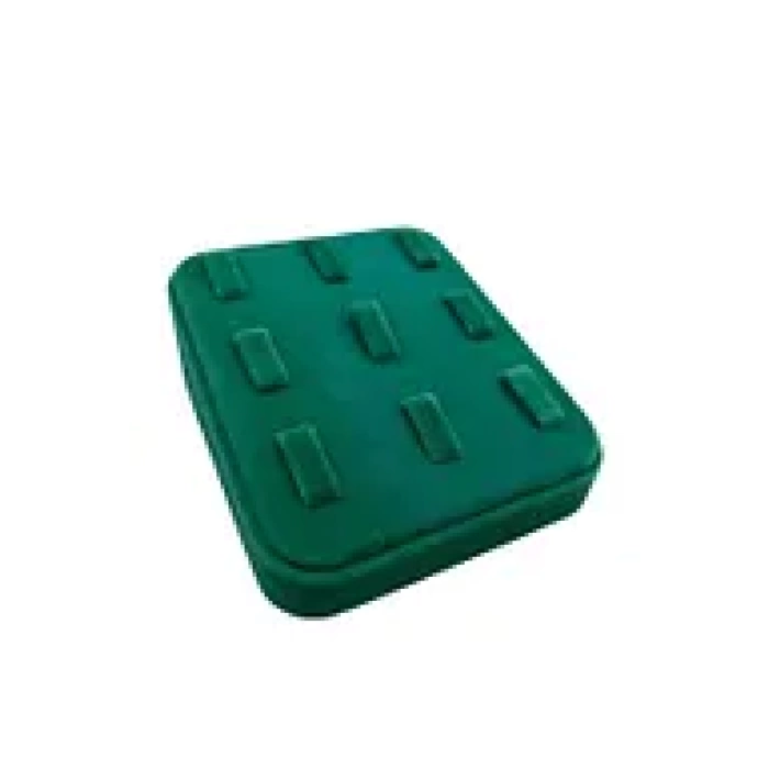 Yerli Üretim Süet Kumaş Yeşil Renk 12/11 cm Çoklu Tırnaklı Yüzük Sergileme Aksesuar