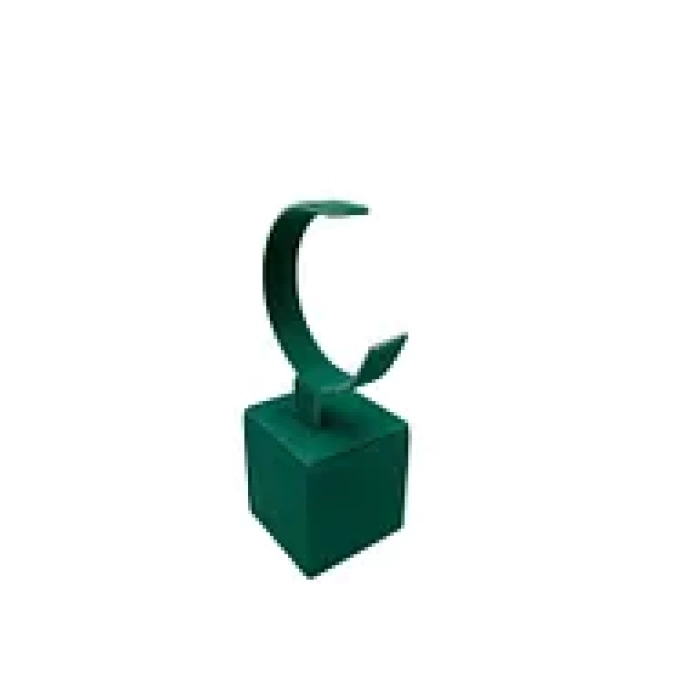 Yerli Üretim Süet Kumaş Yeşil Renk 13 cm Kelepçe Saat Sergileme Standı