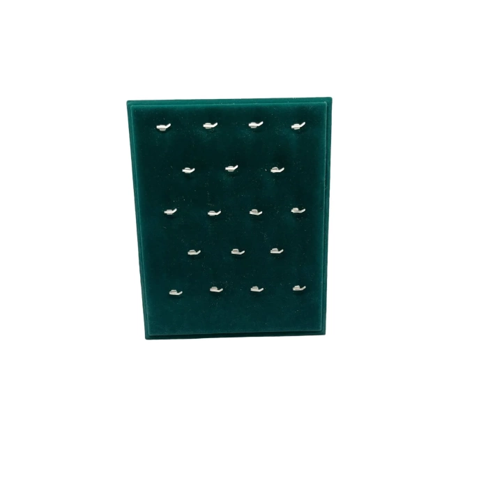 Yerli Üretim Süet Kumaş Yeşil Renk 20/16 Cm Ayaklı Kolye Sergileme Standı