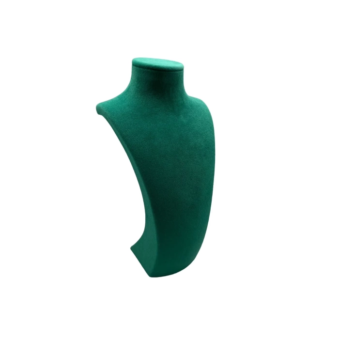 Yerli Üretim Süet Kumaş Yeşil Renk 25/12 Cm Kolye Gerdanlık Zincir Takı Sergileme Mankeni