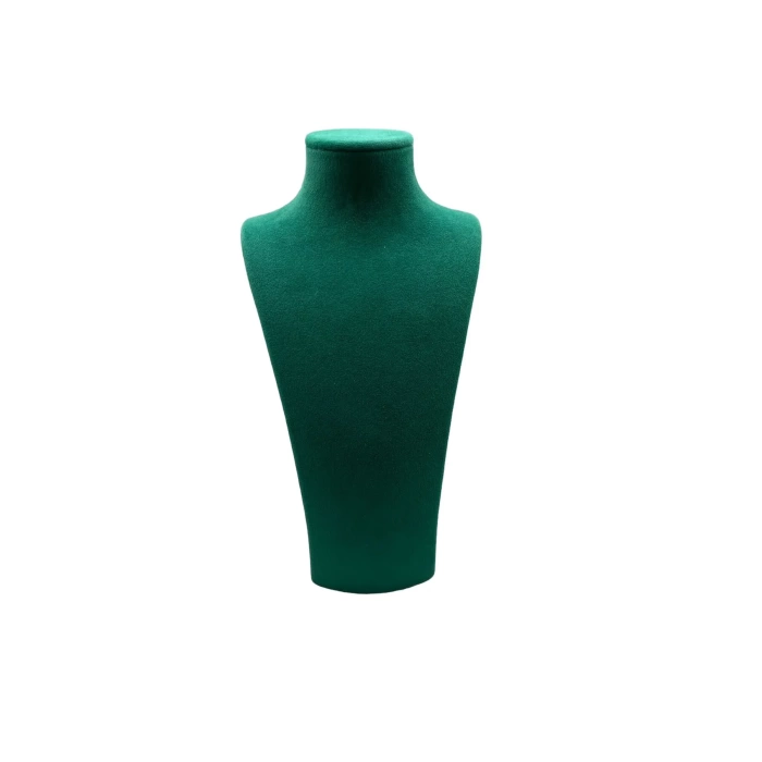Yerli Üretim Süet Kumaş Yeşil Renk 25/12 Cm Kolye Gerdanlık Zincir Takı Sergileme Mankeni