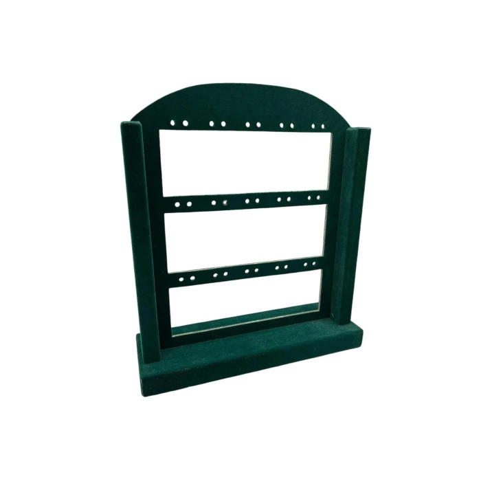 Süet Kumaş Yeşil Renk 26/22 Cm Ayaklı Küpe Standı