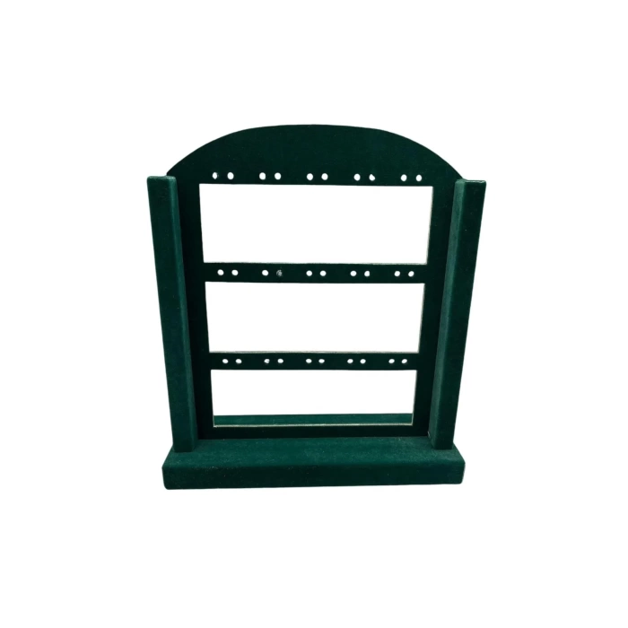 Süet Kumaş Yeşil Renk 26/22 Cm Ayaklı Küpe Standı