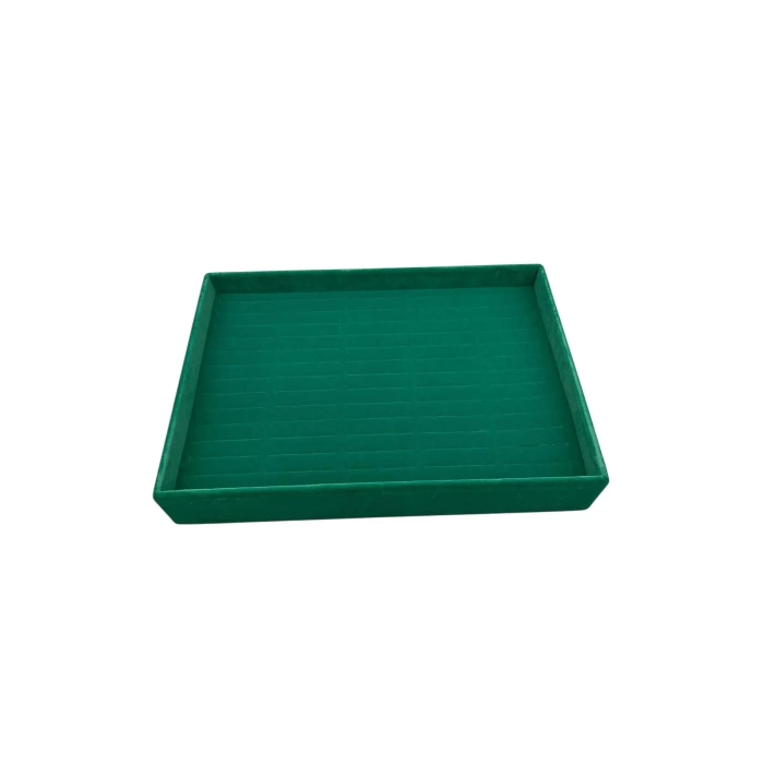 Yerli Üretim Süet Kumaş Yeşil Renk 34/24 Cm Batırmalı Çekmeçe Içi Bileklik Kelepçe Tablası