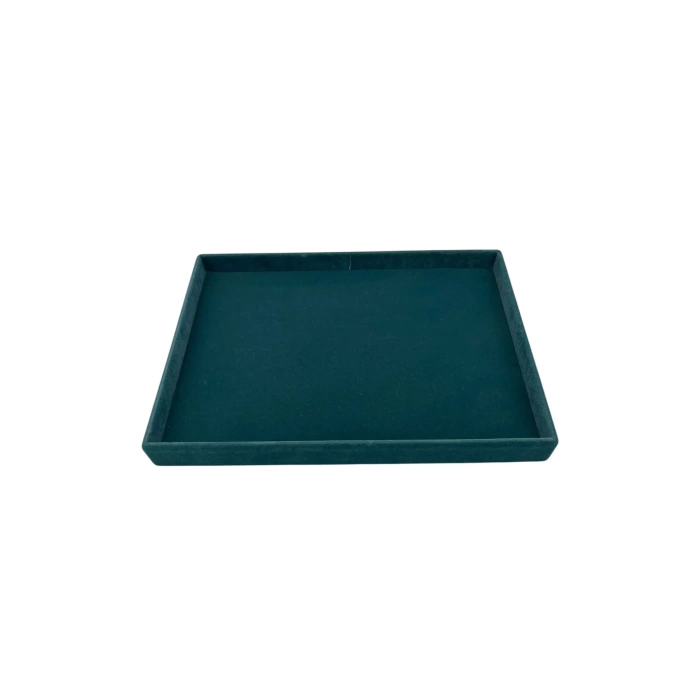 Yerli Üretim Süet Kumaş Yeşil Renk 34/24 Cm Takı Servis Sunum Tablası