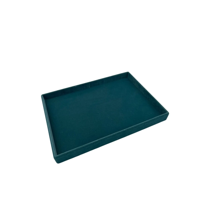 Yerli Üretim Süet Kumaş Yeşil Renk 34/24 Cm Takı Servis Sunum Tablası