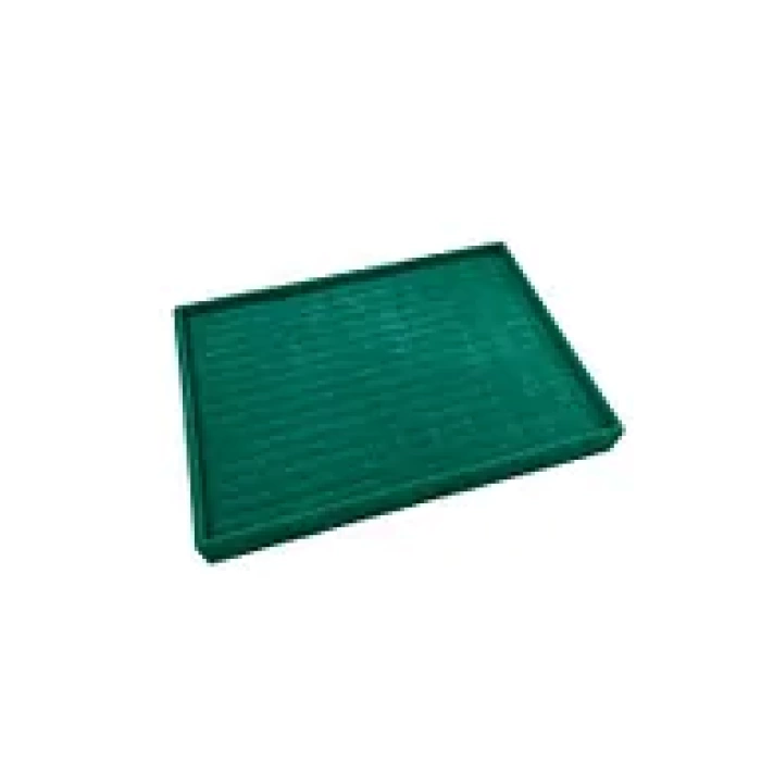 Yerli Üretim Süet Kumaş Yeşil Renk Batırmalı 34-24 Cm Çekmece Içi Yüzük Tabla Stand