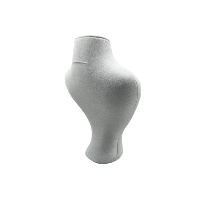 Yerli Üretim Zeus Model Süet Kumaş Gri Renk 29/ 22 Cm Takım Kolye Sergileme Mankeni