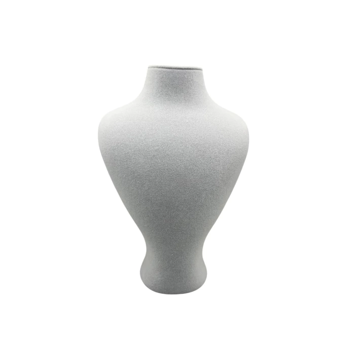 Yerli Üretim Zeus Model Süet Kumaş Gri Renk 29/ 22 Cm Takım Kolye Sergileme Mankeni
