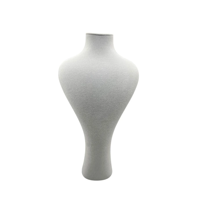 Yerli Üretim Zeus Model Süet Kumaş Gri Renk 42 / 22 Cm Takım Kolye Sergileme Mankeni
