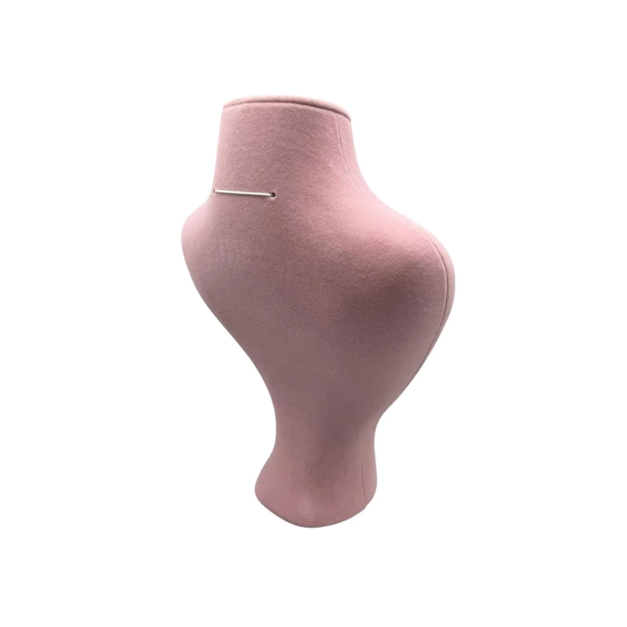Yerli Üretim Zeus Model Süet Kumaş Pembe Renk 29/ 22 Cm Takım Kolye Sergileme Mankeni