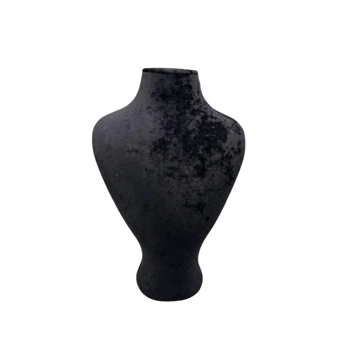 Yerli Üretim Zeus Model Süet Kumaş Siyah Renk 29/ 22 Cm Takım Kolye Sergileme Mankeni