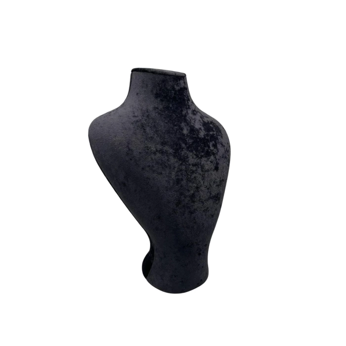 Yerli Üretim Zeus Model Süet Kumaş Siyah Renk 29/ 22 Cm Takım Kolye Sergileme Mankeni
