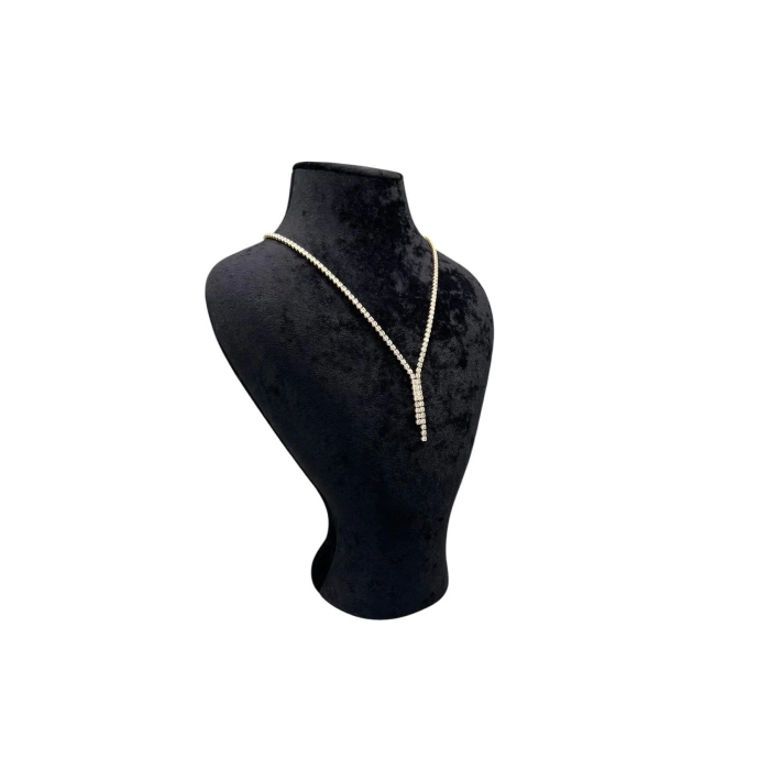 Yerli Üretim Zeus Model Süet Kumaş Siyah Renk 29/ 22 Cm Takım Kolye Sergileme Mankeni