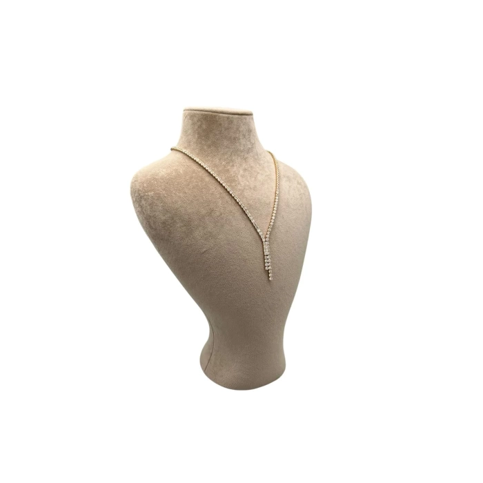 Yerli Üretim Zeus Model Süet Kumaş Sütlü Kahve Renk 29/ 22 Cm Takım Kolye Sergileme Mankeni