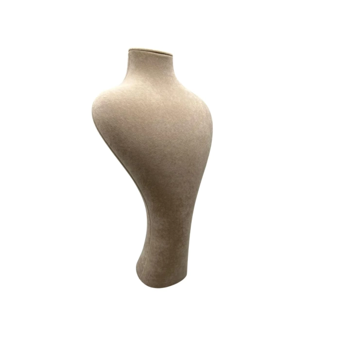 Yerli Üretim Zeus Model Süet Kumaş Sütlü Kahve Renk 42 22 cm Takım Kolye Sergileme Mankeni