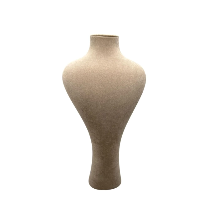 Yerli Üretim Zeus Model Süet Kumaş Sütlü Kahve Renk 42 22 cm Takım Kolye Sergileme Mankeni
