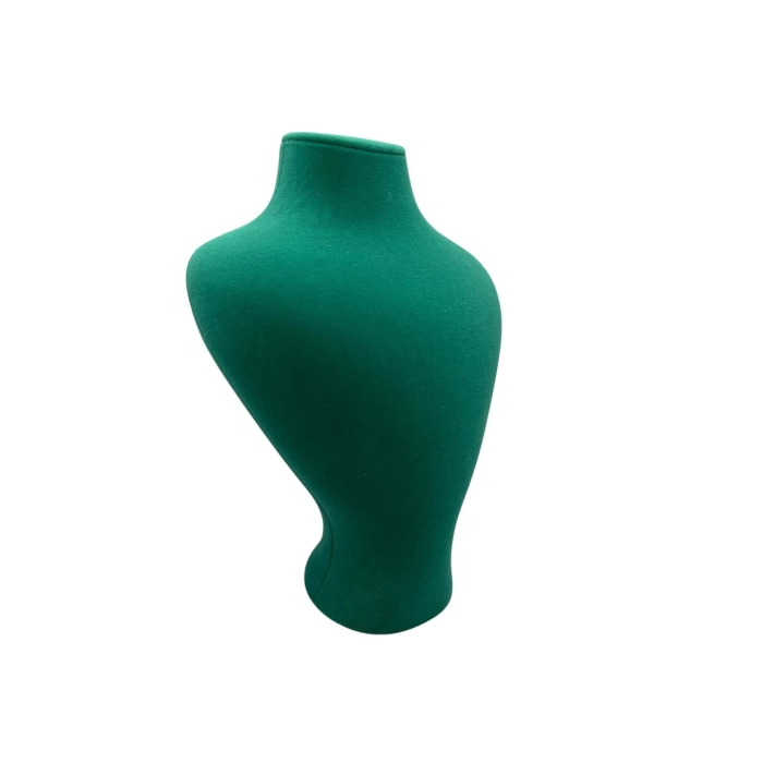 Yerli Üretim Zeus Model Süet Kumaş Yeşil Renk 29/ 22 Cm Takım Kolye Sergileme Mankeni
