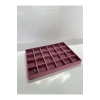 Yerli Üretim Süet Kumaş Bordo Renk 34 Cm / 24 Cm 24 Bölmeli Çekmece Içi Takı Standı