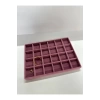 Yerli Üretim Süet Kumaş Bordo Renk 34 Cm / 24 Cm 24 Bölmeli Çekmece Içi Takı Standı