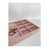Yerli Üretim Sidney Model Keten Kumaş Pembe 34/24 Cm Çekmece Ici Takı Standı