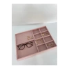 Yerli Üretim Sidney Model Keten Kumaş Pembe 34/24 Cm Çekmece Ici Takı Standı