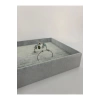 Yerli Üretim Süet Kumaş Gri Renk 34/24 Cm Batırmalı Çekmeçe Içi Bileklik Kelepçe Tablası