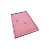 Yerli Üretim Süet Kumaş Pembe 34/24 Cm Dikine Tırnaklı Çekmece Içi Yüzük Tablası