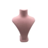 Yerli Üretim Londra Model Süet Kumaş Pembe Renk 22/18 Cm Kolye Sergileme Mankeni