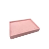 Yerli Üretim Süet Kumaş Pembe Renk 34/24 Cm Batırmalı Çekmeçe Içi Bileklik Kelepçe Tablası