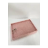 Yerli Üretim Süet Kumaş Pembe Renk 34/24 Cm Batırmalı Çekmeçe Içi Bileklik Kelepçe Tablası