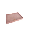 Yerli Üretim Keten Kumaş Pembe Renk 34/24 Cm Çekmece Içi Batırmalı Yüzük Standı