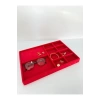 Yerli Üretim Sidney Model Keten Kumaş Kırmızı Renk 34/24 Cm Çekmece Ici Takı Standı