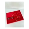 Yerli Üretim Sidney Model Keten Kumaş Kırmızı Renk 34/24 Cm Çekmece Ici Takı Standı