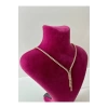 Yerli Üretim Londra Model Süet Kumaş Fuşya Renk 22/18 Cm Kolye Sergileme Mankeni