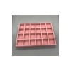 Yerli Mdf Üzerine Kumaş Kaplama Oval Köşeli Süet Pembe 24 Bölmeli Takı Tablası