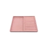 Yerli Üretim Venedik Model Süet Kumaş Pembe 34/24 cm Tırnaklı-Sosisli Takı Çekmece Ici Standı