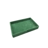 Yerli Üretim Küçük Boy Süet Kumaş Yeşil Renk 22/14 cm Servis Tablası