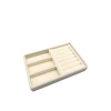 Yerli Üretim Süet Kumaş Krem Renk 22 cm / 14 cm Çekmece İçi Takı Standı