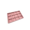 Yerli Üretim Küçük Boy Süet Kumaş Pembe Renk 12 Bölmeli Takı Sergileme Çekmece Içi Standı