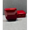Ahşap Kırmızı Renk 11x11 Cm Kelepçe Kutusu