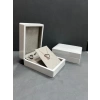 Ahşap Beyaz Renk 9x11 Cm Kolye/Küpe Kutusu