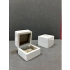 Ahşap Beyaz Renk 5x5 Cm Tırnaklı Yüzük Kutusu