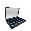 Ahşap El Boyaması Çift Renk 24x34 Cm Cam Kapak 20 Bölmeli  Standı