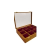 Ahşap El Boyaması Çift Renk 24x34 Cm Cam Kapak Yastıklı Stand