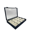 Ahşap El Boyaması Çift Renk 24x34 Cm Cam Kapak Pedli Mini Set Standı