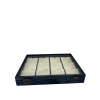 Ahşap El Boyaması Çift Renk 24x34 Cm Cam Kapak Pedli Mini Set Standı