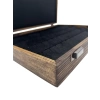 Ahşap El Boyaması Çift Renk 24x34 Cm Deri  Kapak Küpe Standı