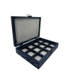 Ahşap El Boyaması Çift Renk 17x24 Cm Deri  Kapak 12 Bölmeli  Standı