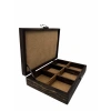 Ahşap El Boyaması Çift Renk 17x24 Cm Deri  Kapak 6 Bölmeli Takı  Standı